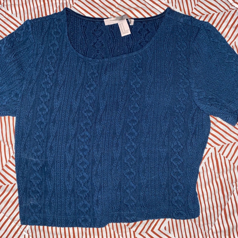 Blue crop top